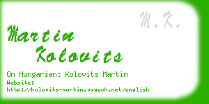 martin kolovits business card